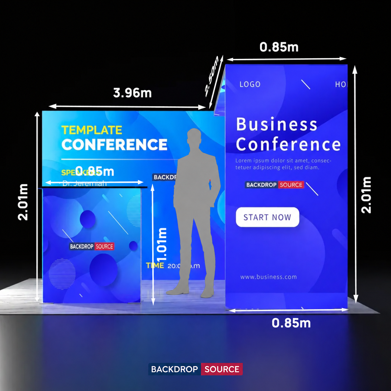 Backlit SEG Booth Kit with L-Arch Backwall & Lightbox Counter