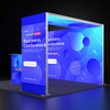 Backlit SEG Corner Booth Kit with L-Arch & Lightbox Counter