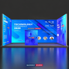 Backlit SEG U-Shape Booth Kit with 3 Lightbox Walls & Counter