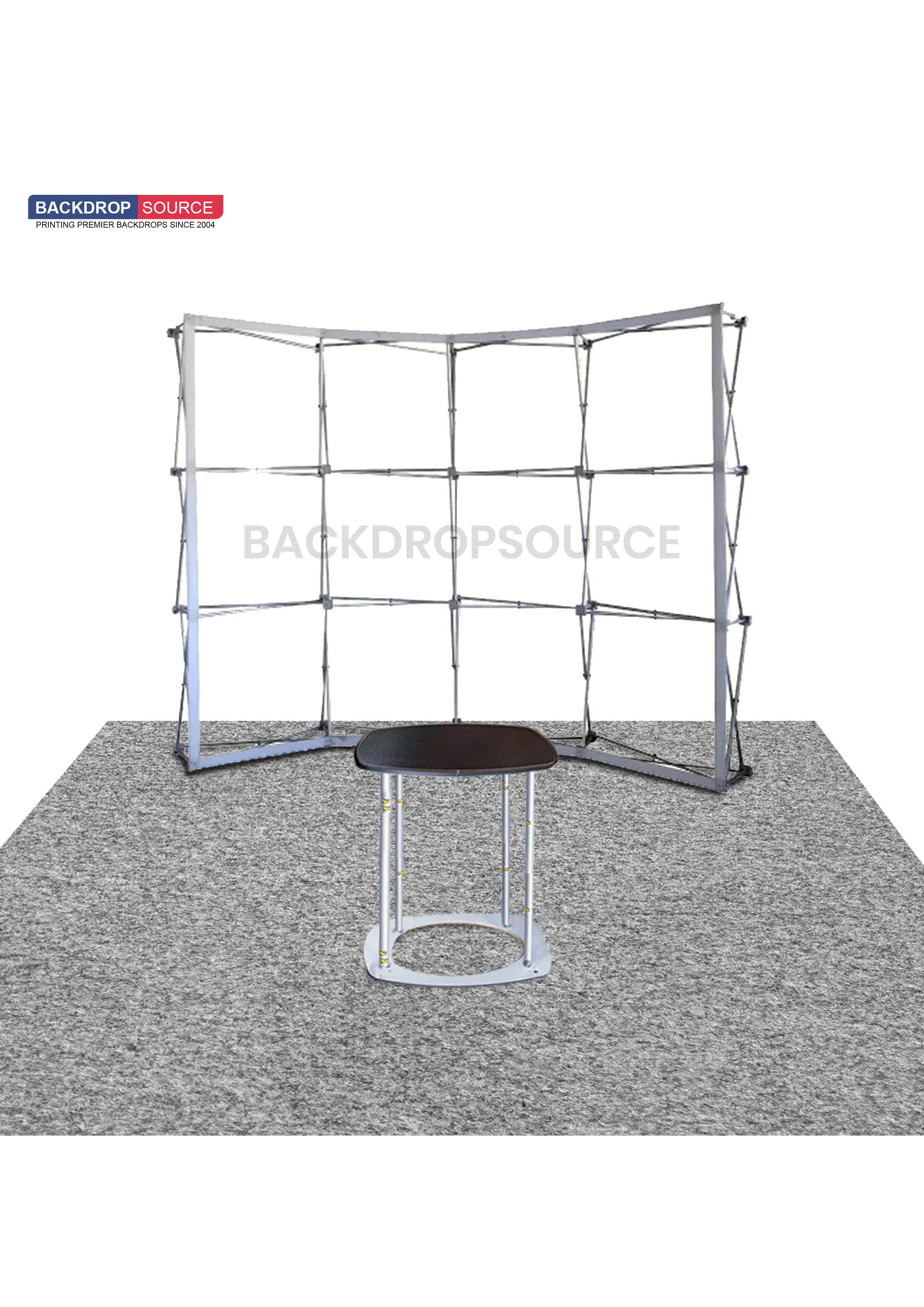 3m x 3m Curved Popup Exhibit Pro 3-in-1 Display Kit with Illume Lights