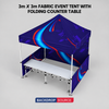 3m x 3m Fabric Event Tent with Folding Counter Table