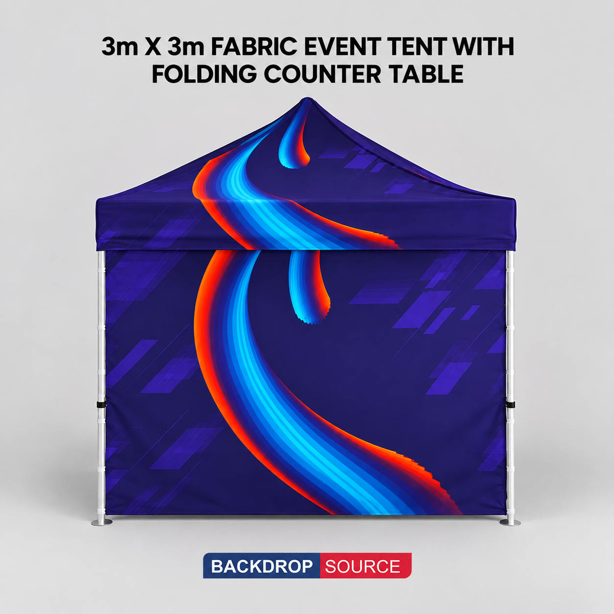 3m x 3m Fabric Event Tent with Folding Counter Table