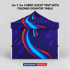 3m x 3m Fabric Event Tent with Folding Counter Table