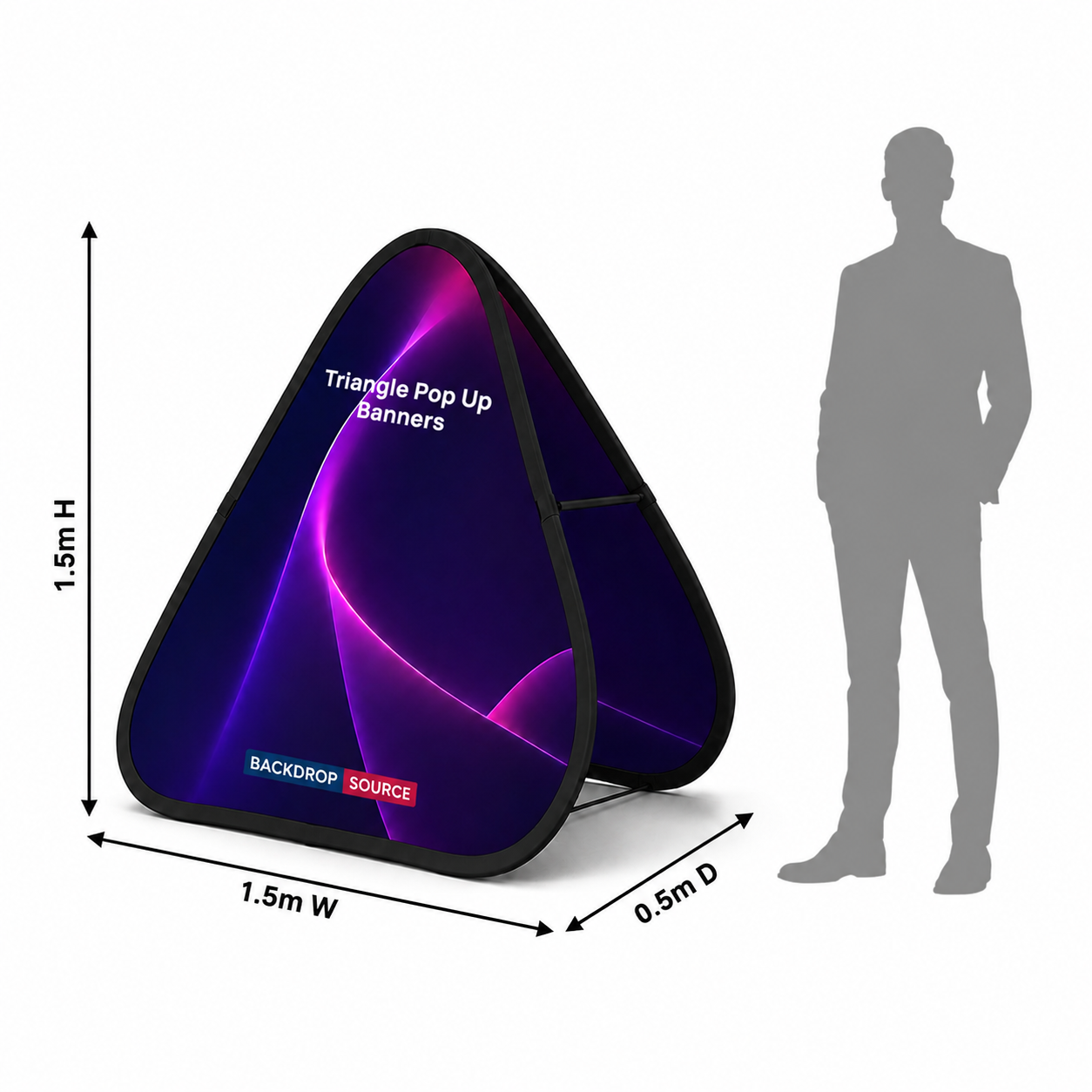 Triangle Fabric Pop Up Banners (Double Side Printed)