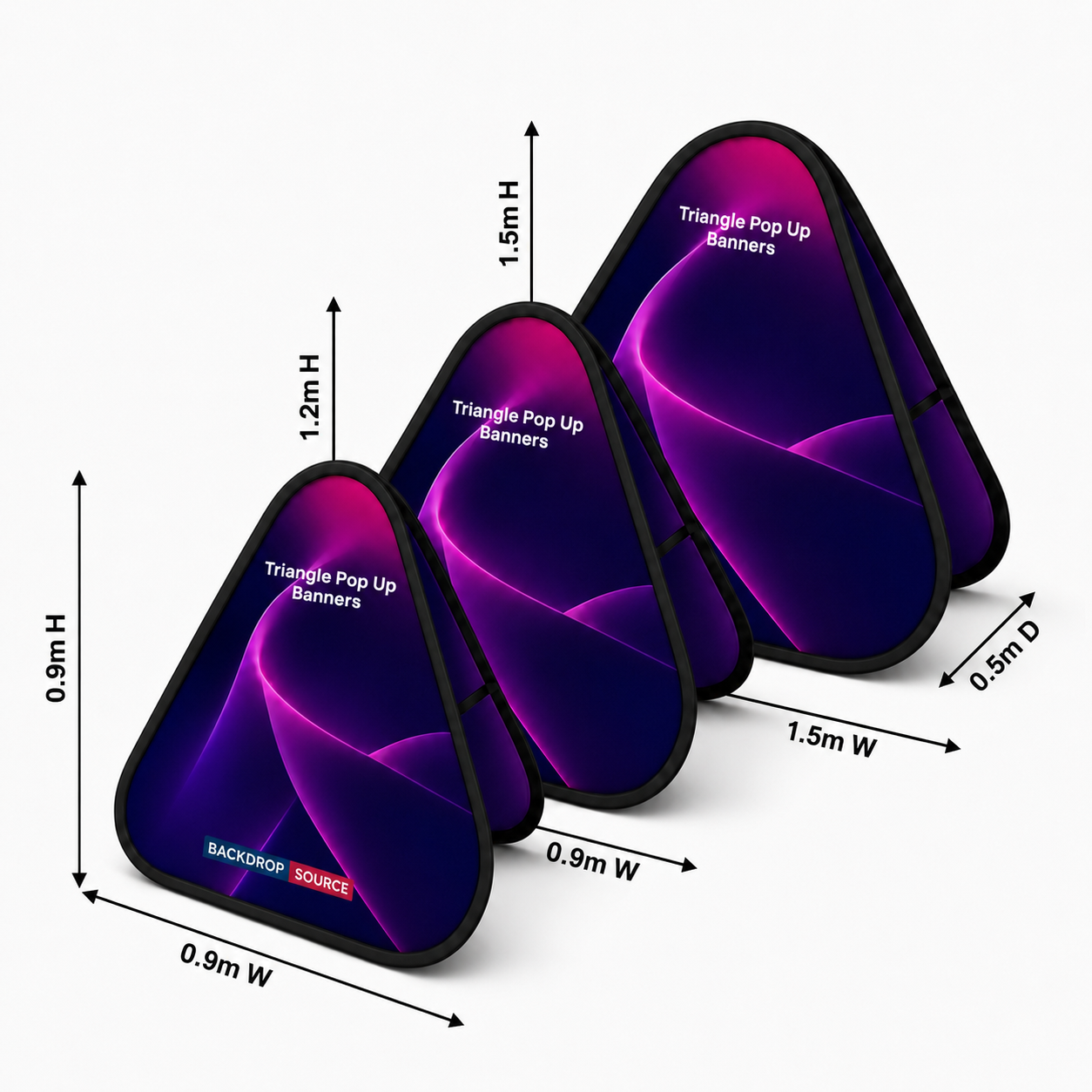 Triangle Fabric Pop Up Banners (Double Side Printed)