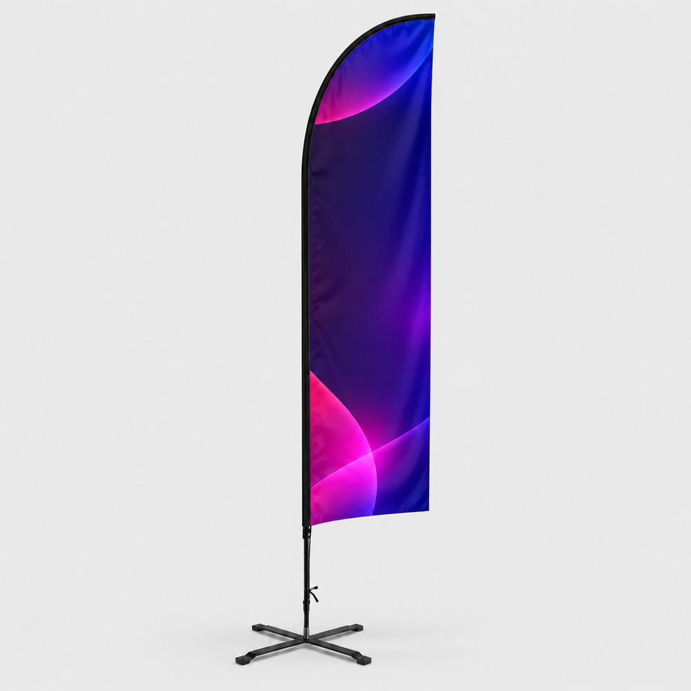 Duplex Printing Straight Flag with Uni-Fit Pole
