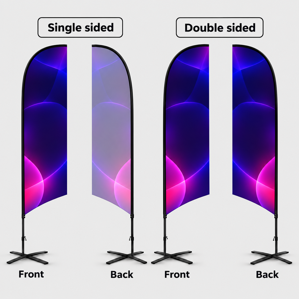 Duplex Printing Straight Flag with Uni-Fit Pole