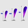 Duplex Printing Teardrop Flag with Uni-Fit Pole