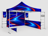 10ft x 10ft Fabric Canopy Kit A5 with TV Racks & Display Shelves
