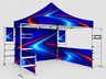 10ft x 10ft Fabric Canopy Kit A5 with TV Racks & Display Shelves