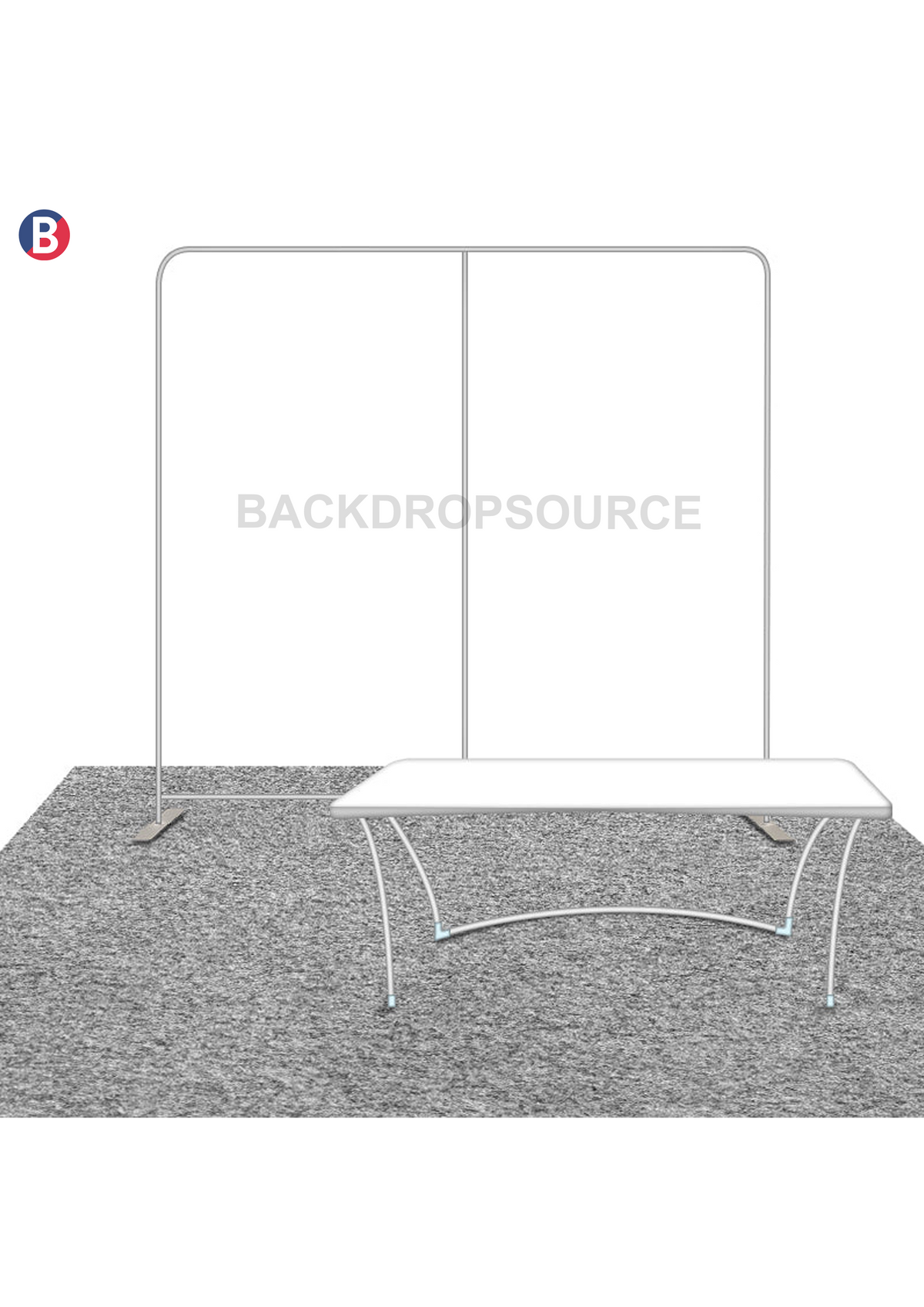Compact 3mx3m Booth Kit with Backwall and Table Cover.