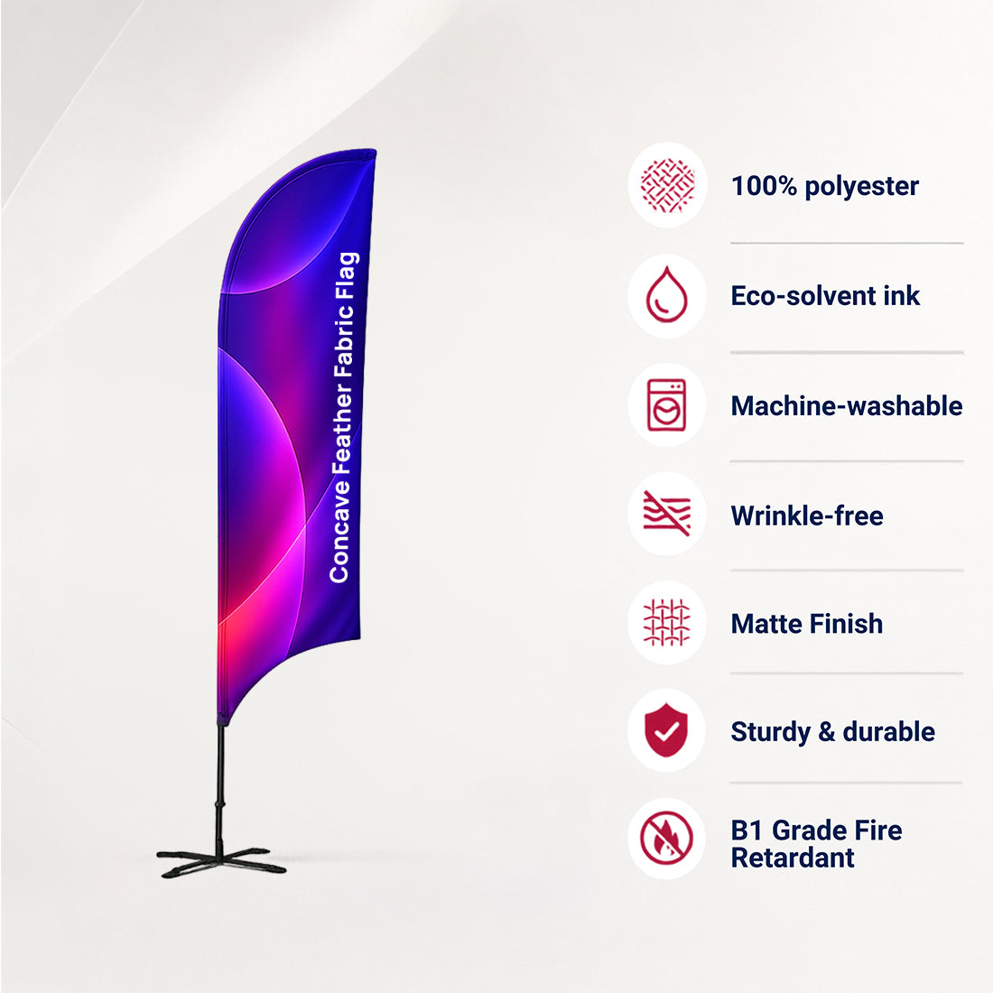 Concave Feather Fabric Flag