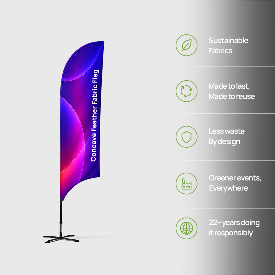 Concave Feather Fabric Flag
