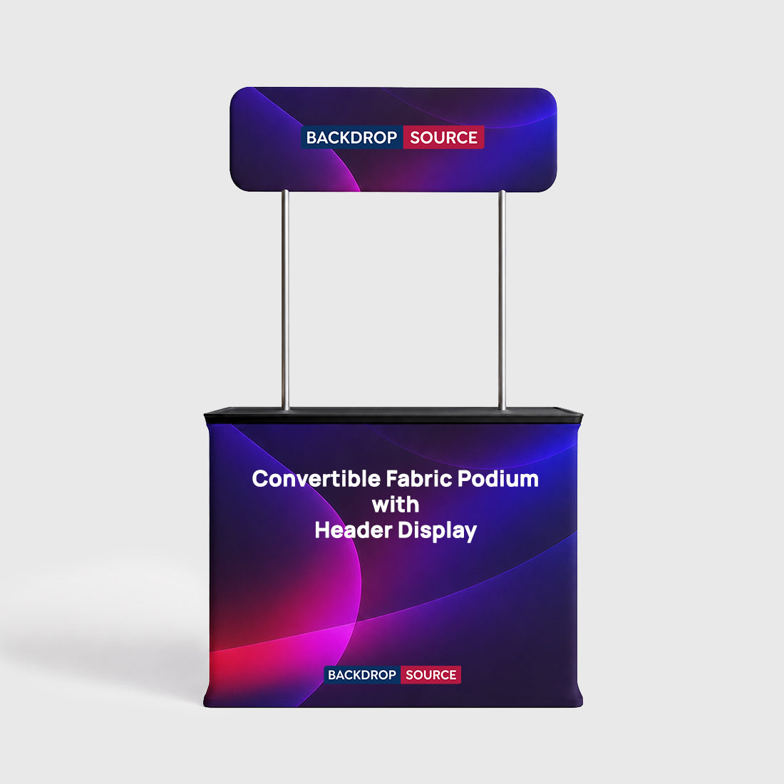 Convertible Fabric Podium Case with Header Display