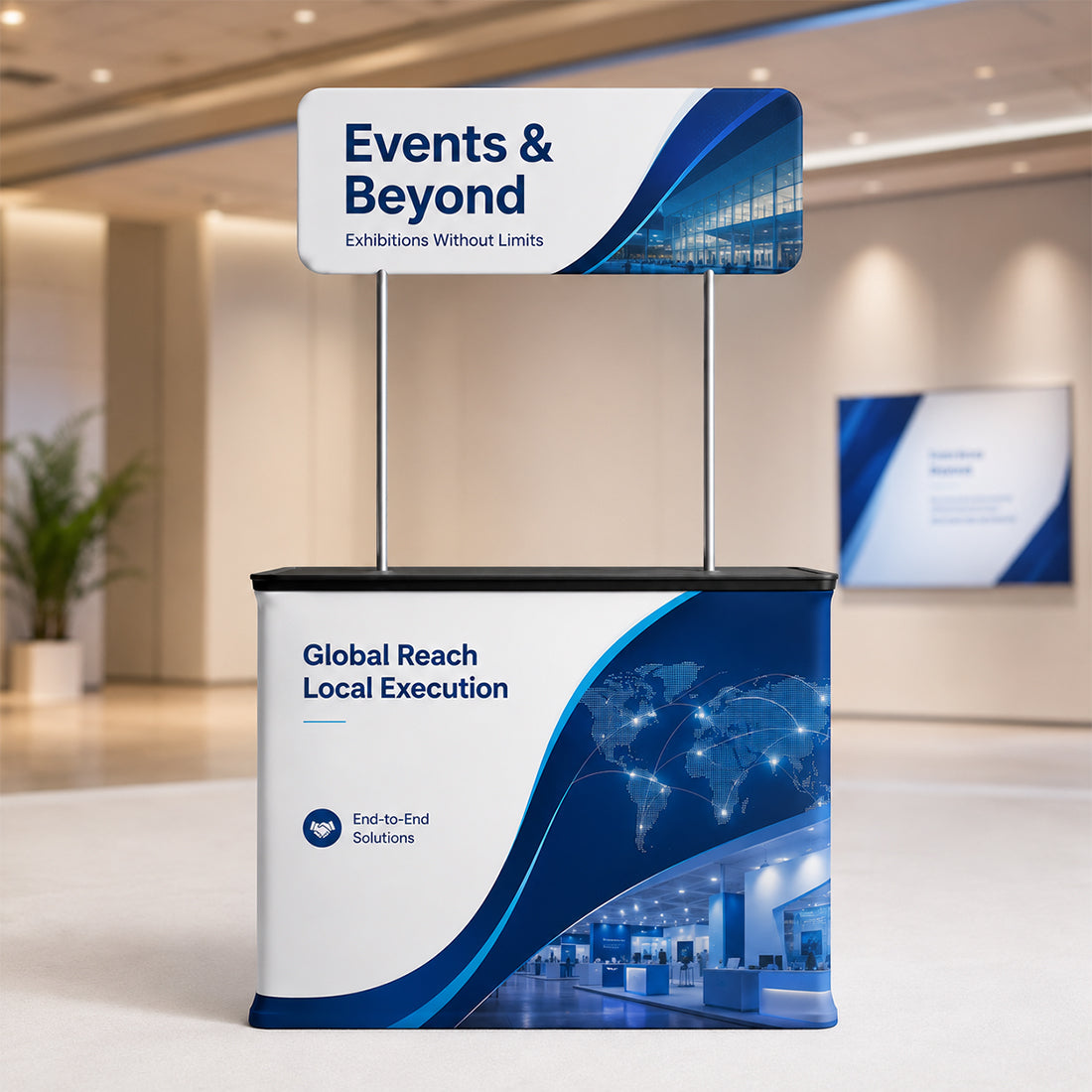 Convertible Fabric Podium Case with Header Display