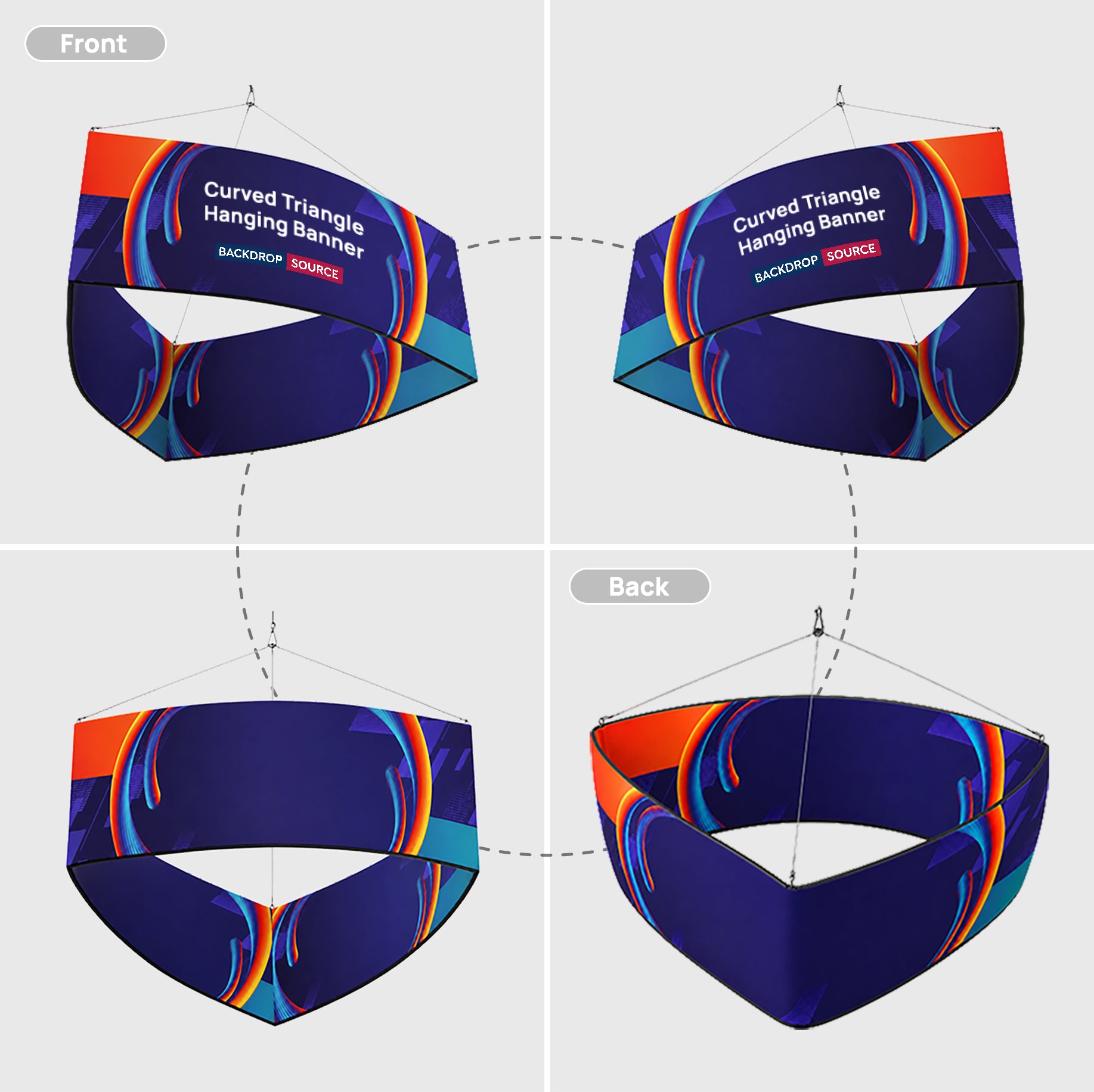 Curved Triangle Hanging Banner
