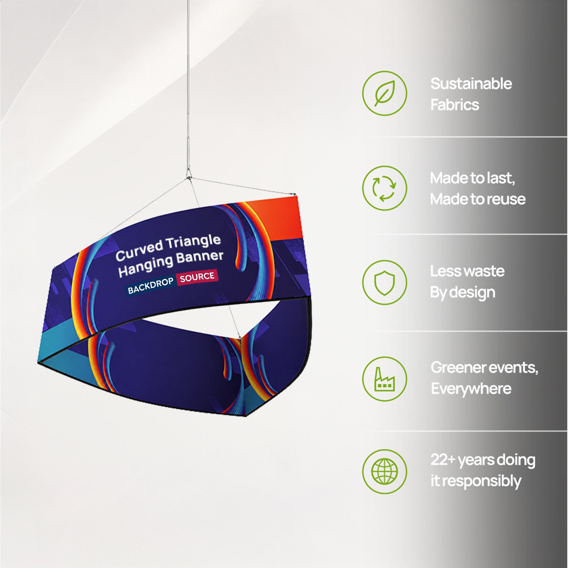 Curved Triangle Hanging Banner