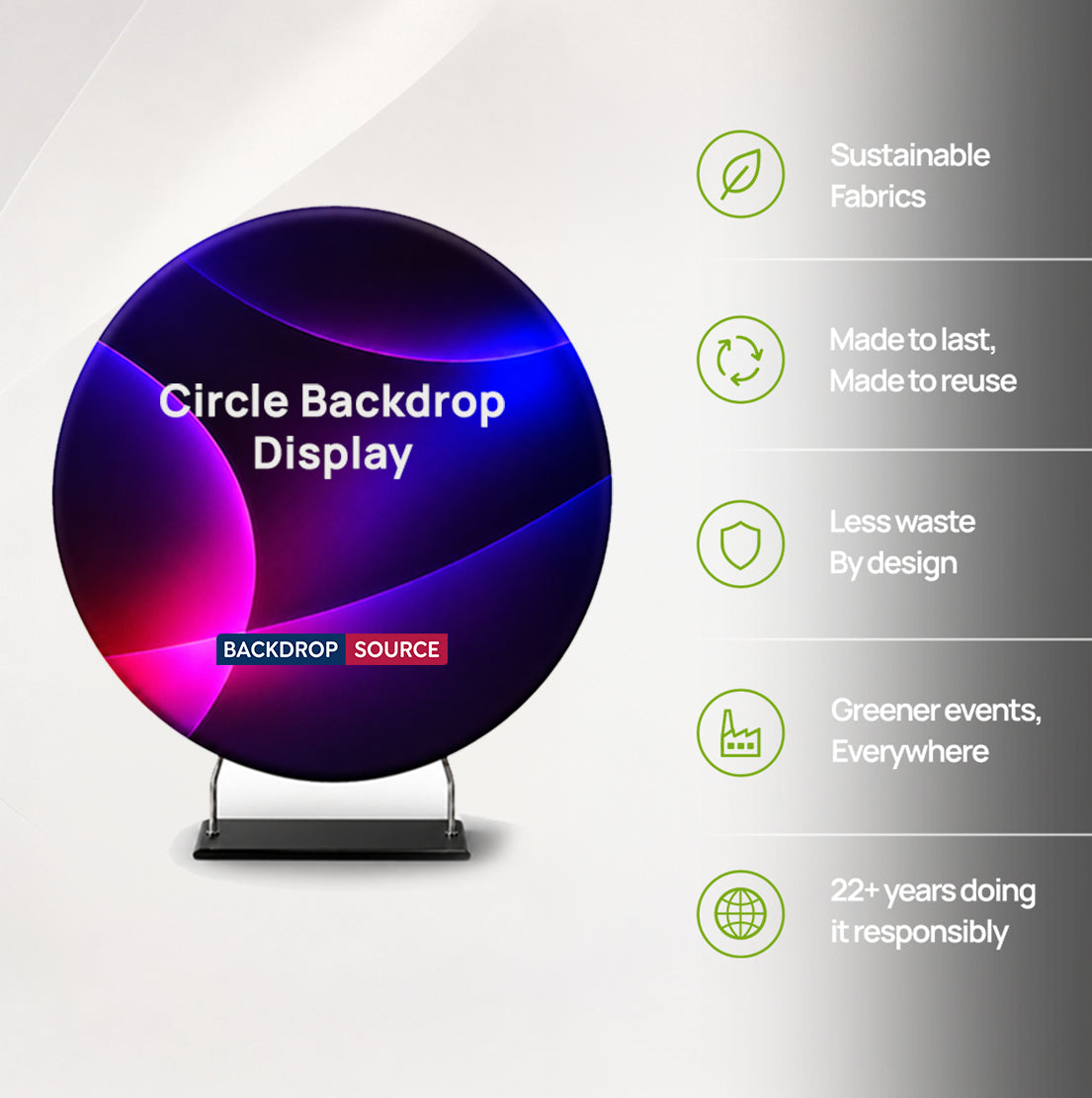 Custom Circle Fabric Backdrop Display