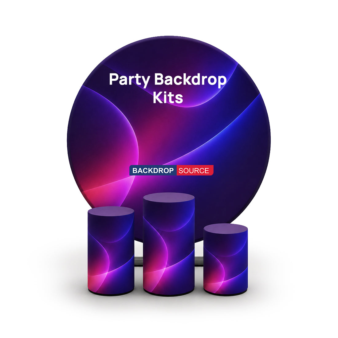 Pre Designed Round Backdrop Kits with Counter for Birthday Parties & Events