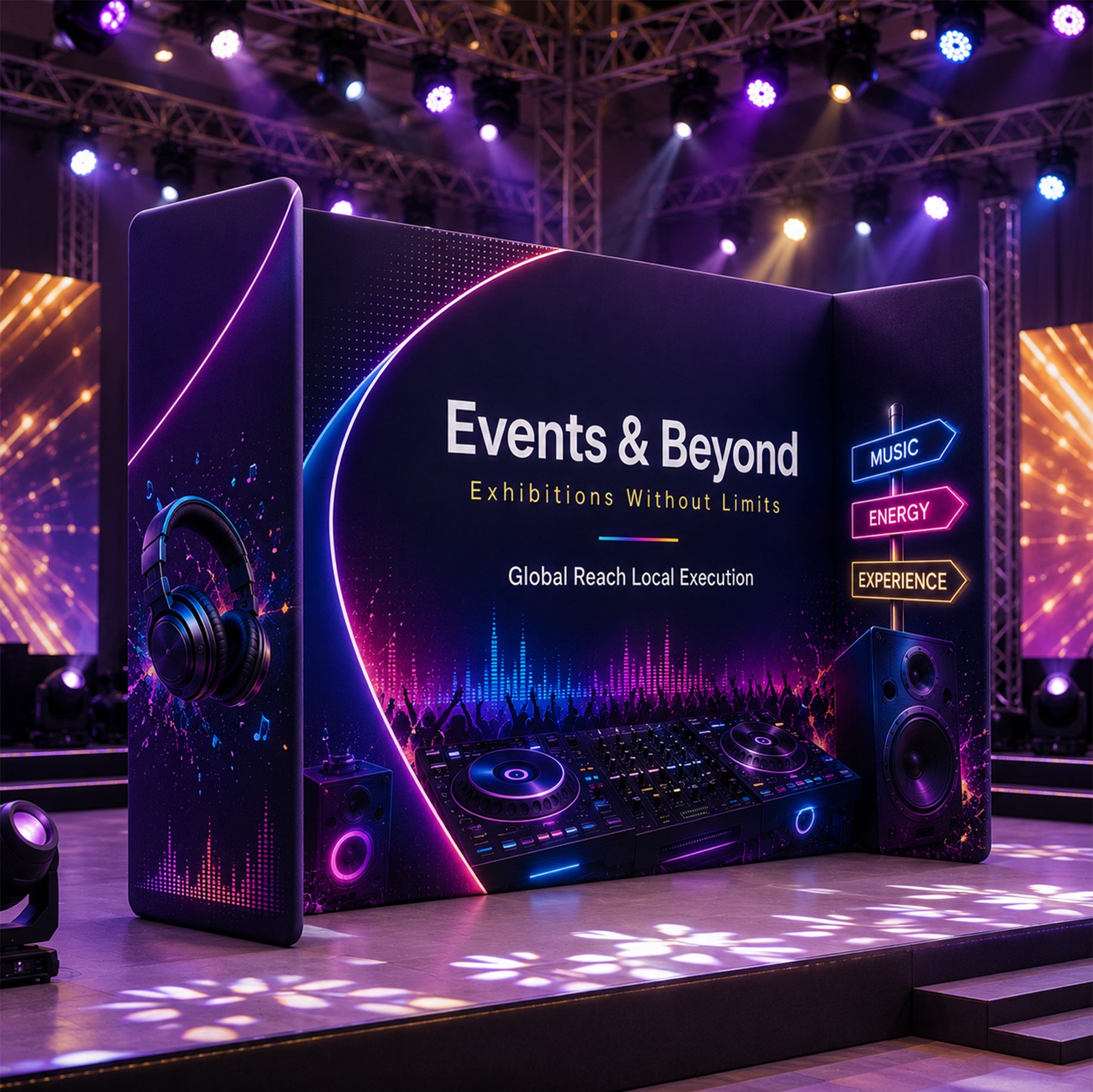 DJ Table Facade Booth Backdrop Display