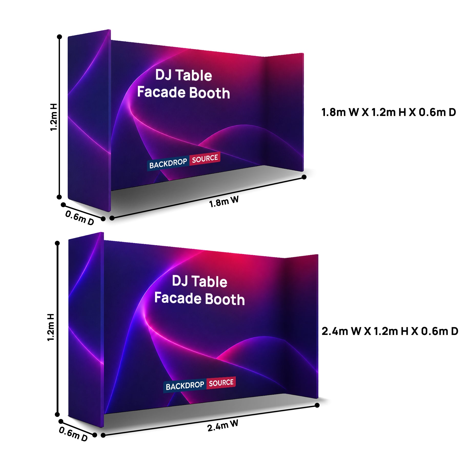 DJ Table Facade Booth Backdrop Display