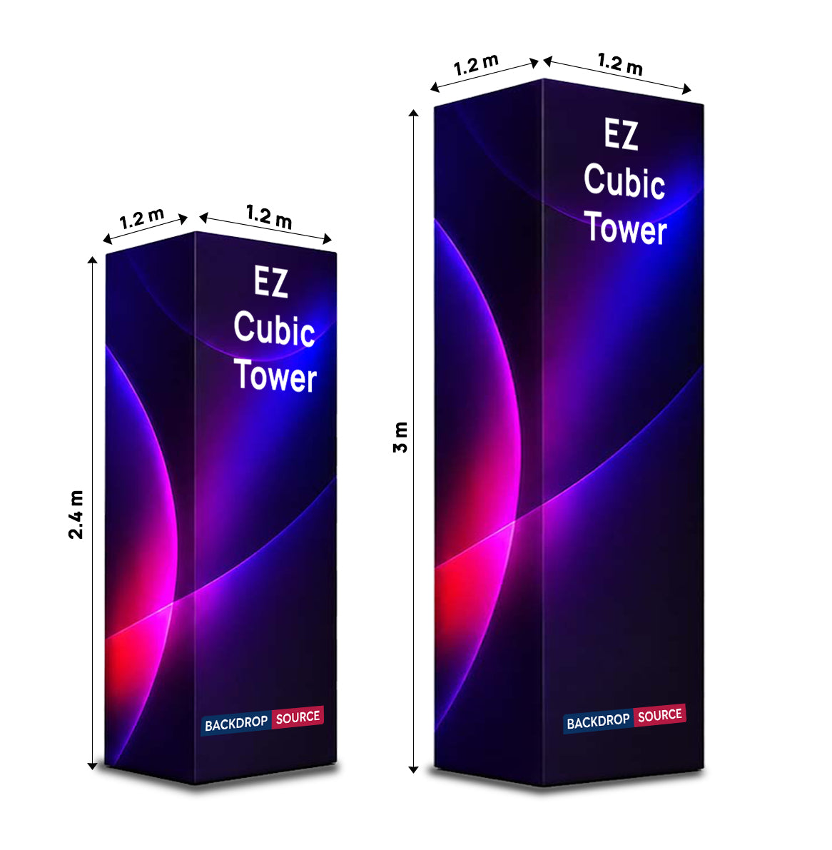 Modular EZ Cubic Fabric Tower Display