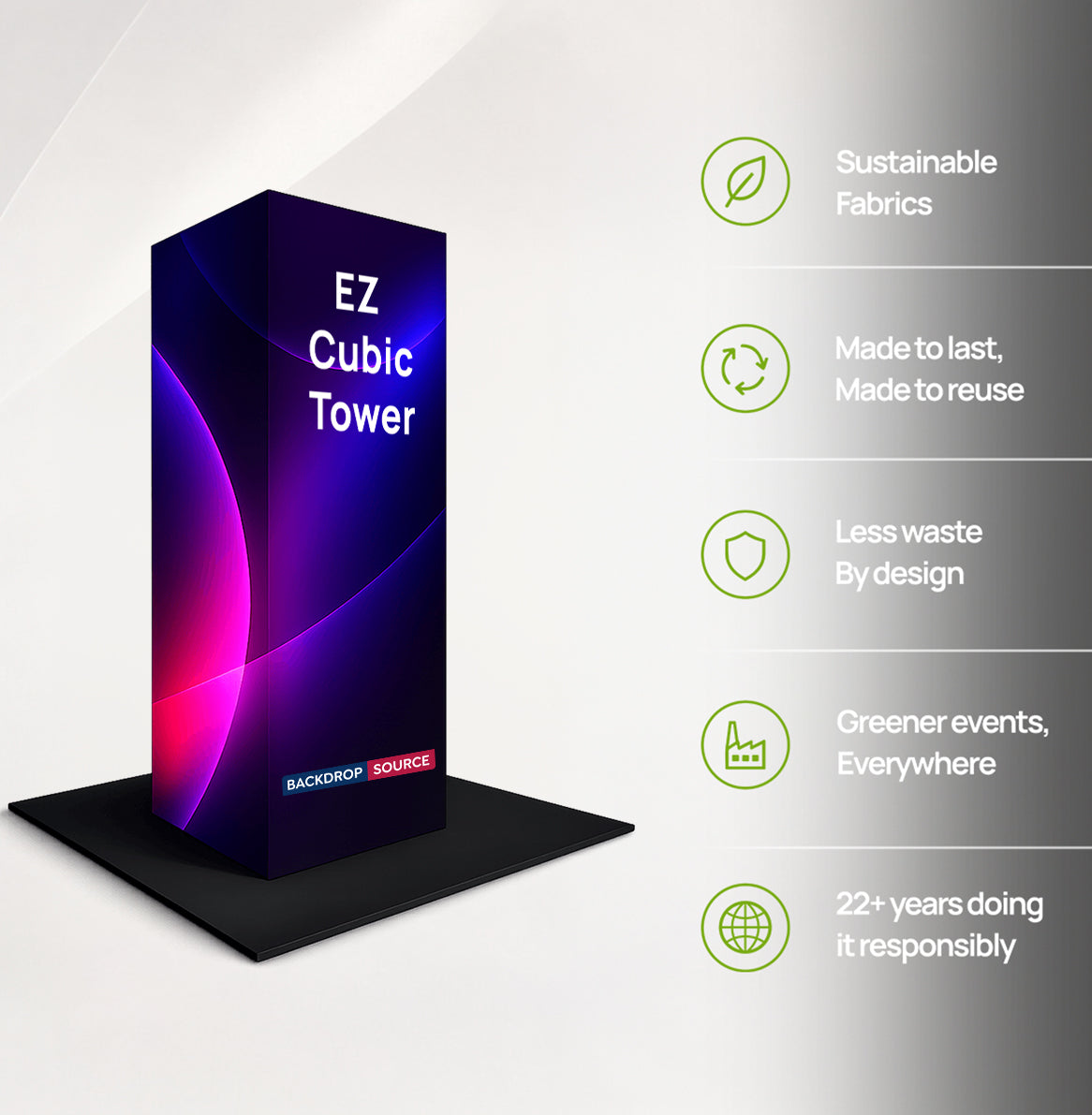 Modular EZ Cubic Fabric Tower Display