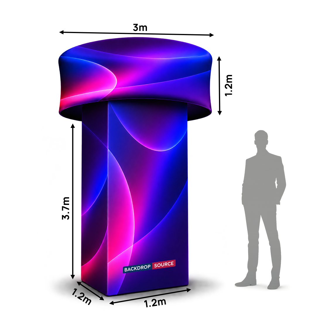 Fabric Tower Column Stand with Circle