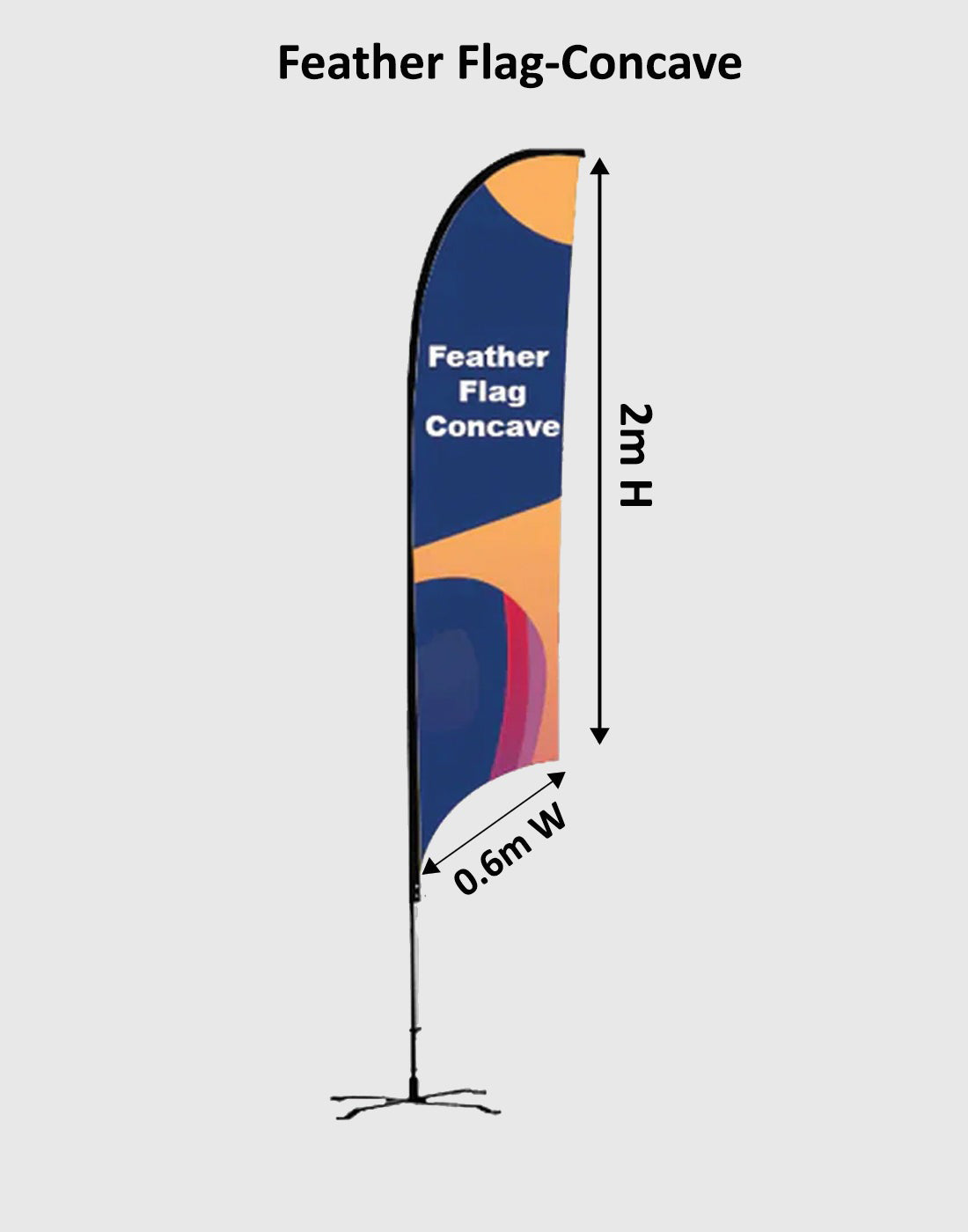 Customized Concave Feather Flag Banner Printing