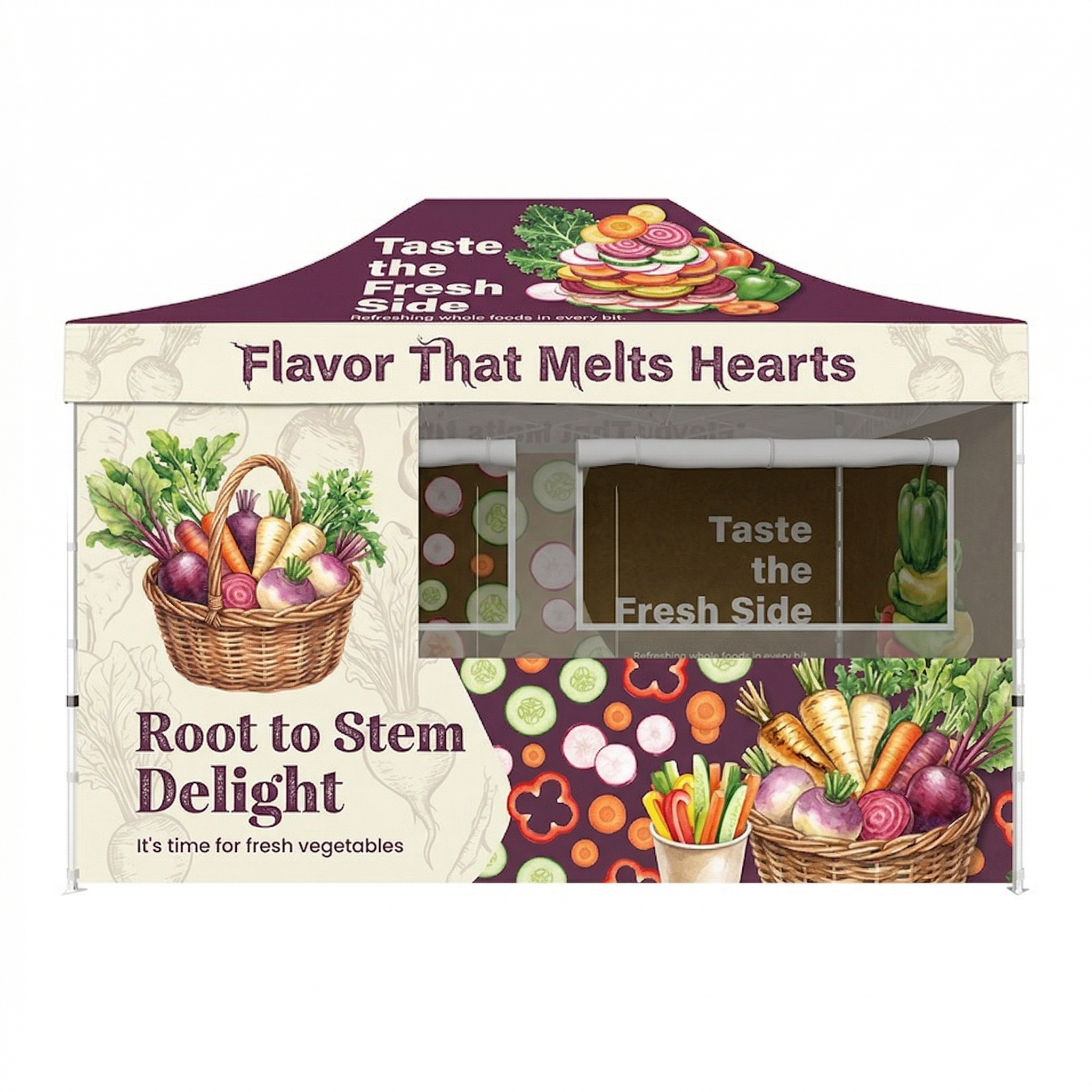 4.5m x 3m Fabric Food Booth Canopy Tent