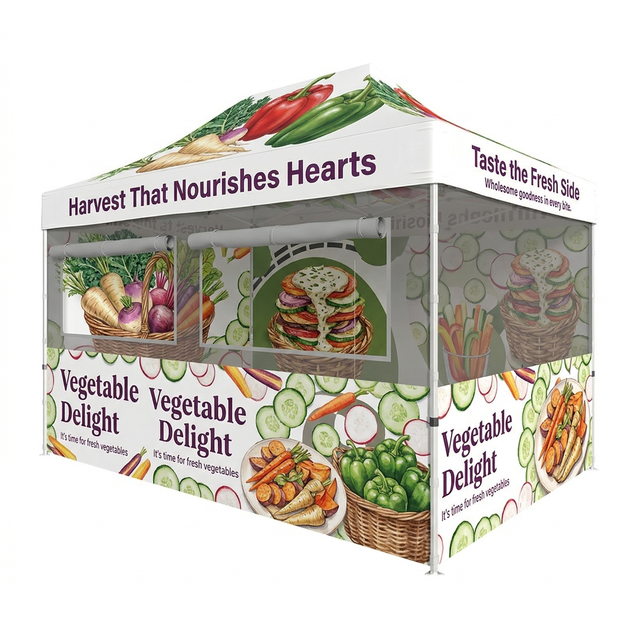 4.5m x 3m Fabric Food Booth Canopy Tent