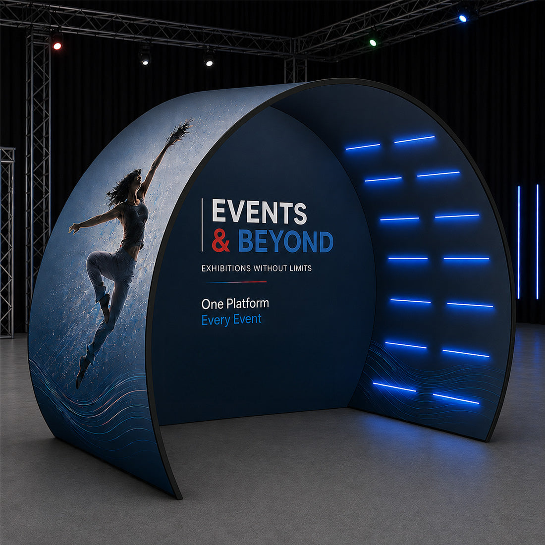 Half Circle Photo Booth Enclosure Display