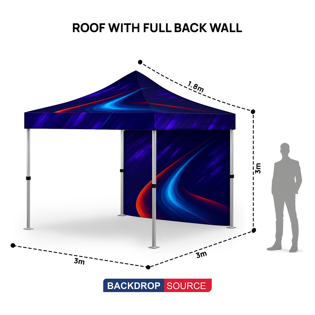 Heavy Duty Fabric Canopy Tent – 3m W x 3m H