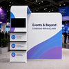 Portable L-Shaped Fabric Display with Shelf & TV Mount