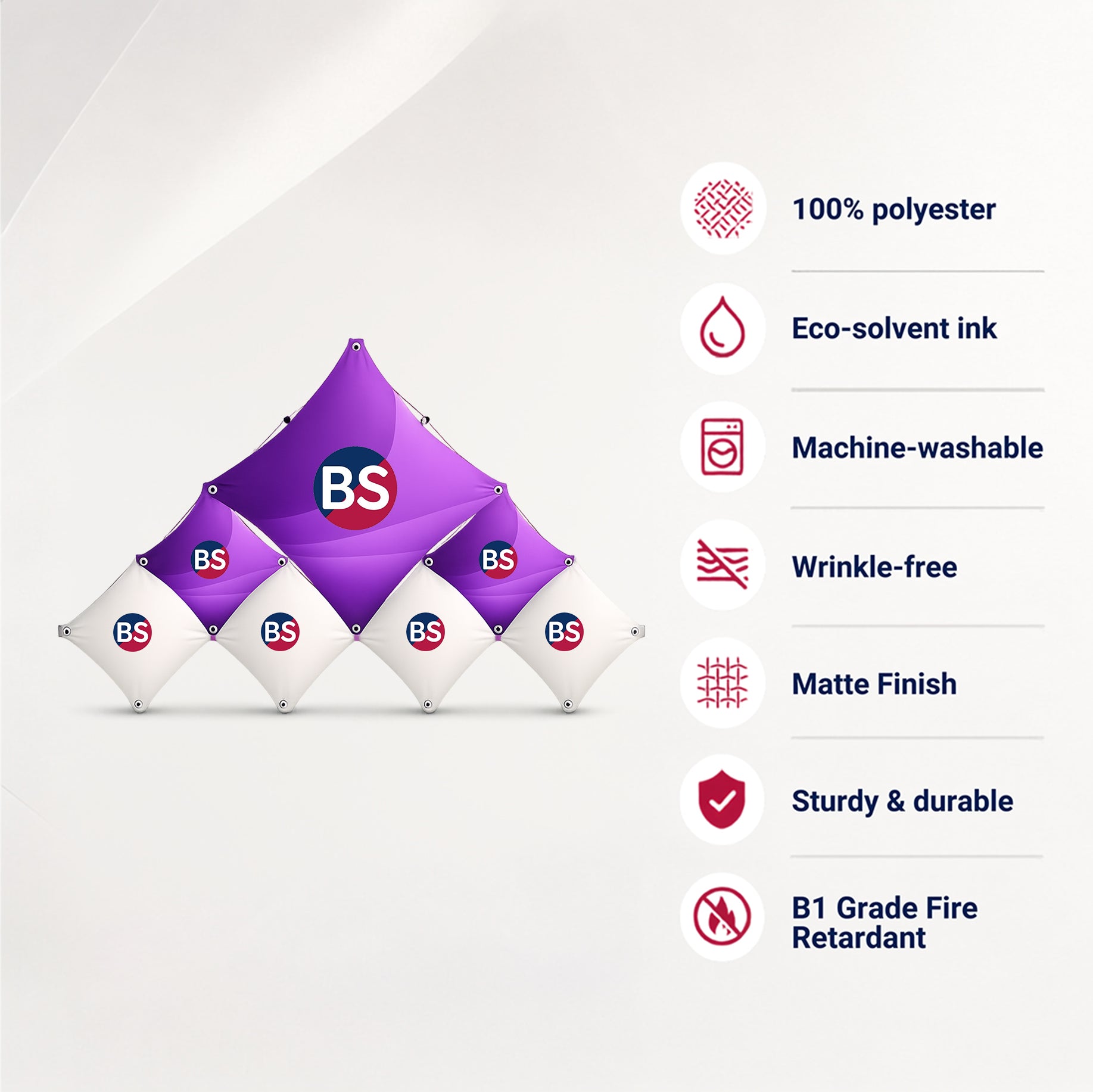 Large Triangular Fabric GeoMetrix Pop Up Grid Display