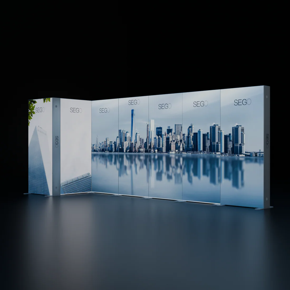 6x3m Backlit SEG Lightbox Wall with 9 Panels