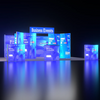 6m Backlit SEG Island Booth with Y-Walls, Header & Counter