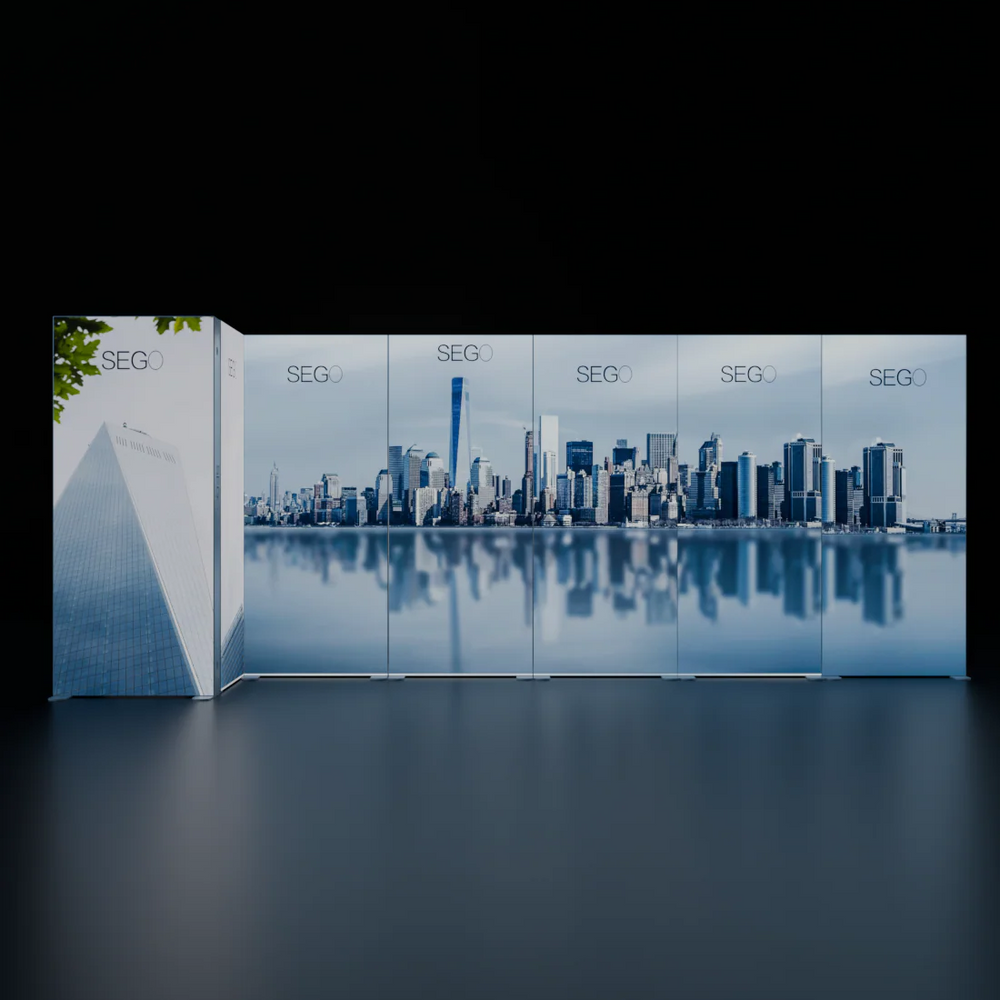 6x3m Backlit SEG Lightbox Wall with 9 Panels
