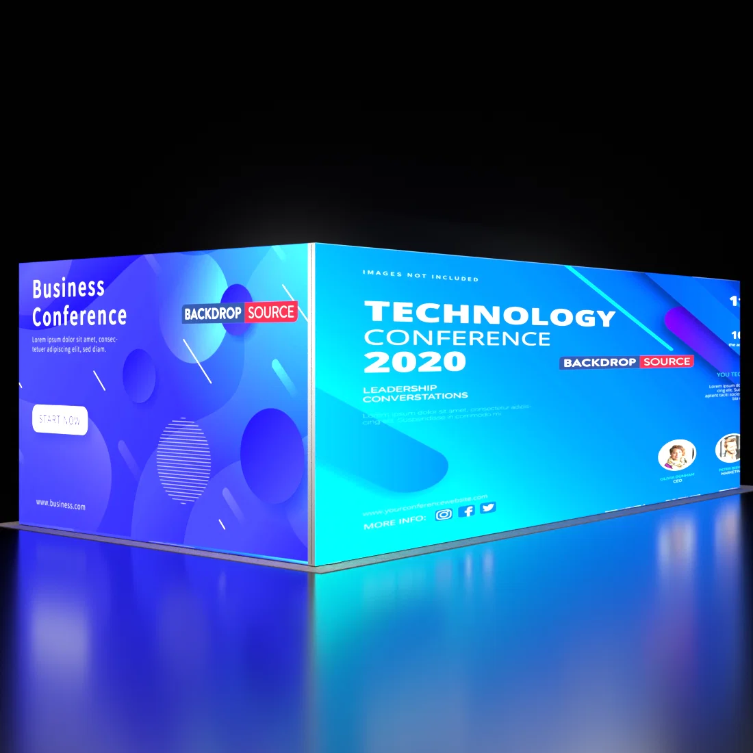 6m Backlit SEG Booth Kit with L-Arch, Sidewall & Counter