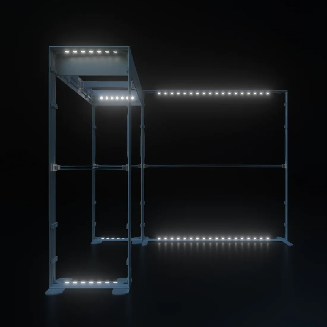 3x3m Backlit SEG Booth Kit with Square Arch Backwall