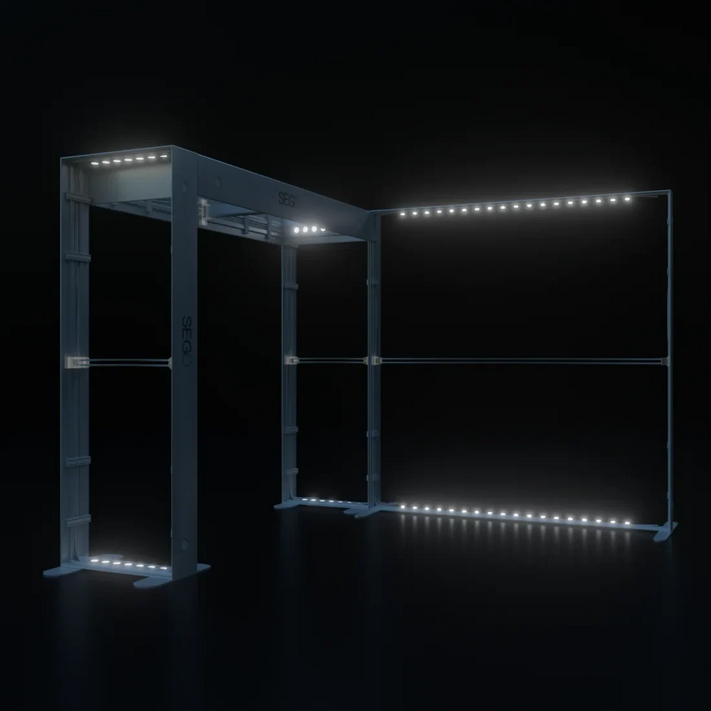 3x3m Backlit SEG Booth Kit with Square Arch Backwall