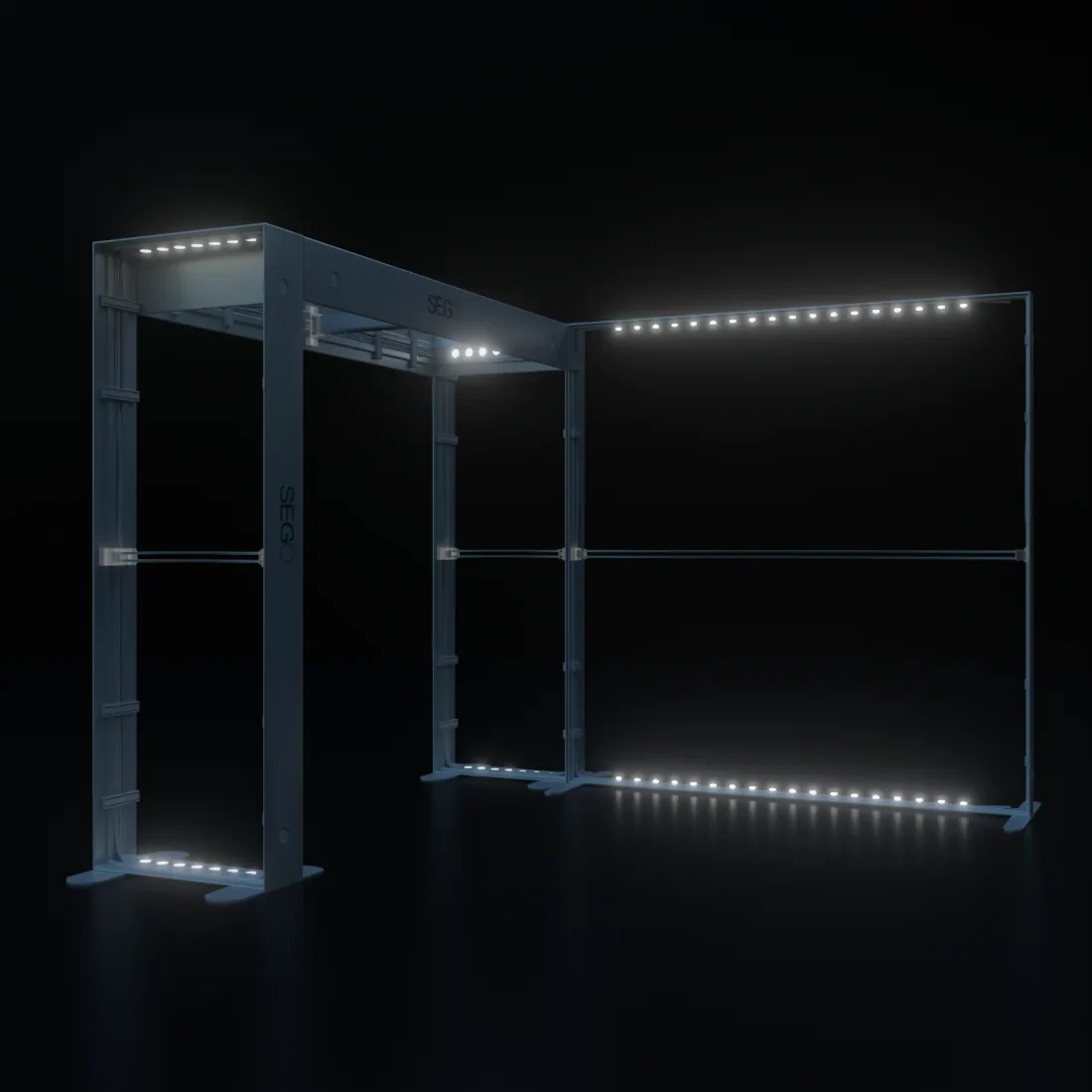 3x3m Backlit SEG Booth Kit with Square Arch Backwall