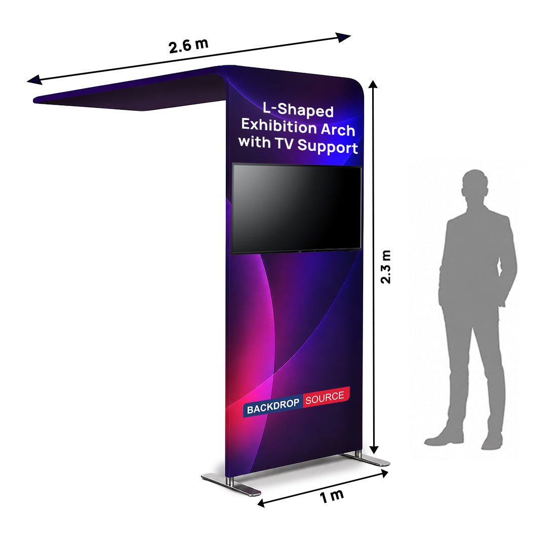 L-Shaped Arch Tube Fabric Display