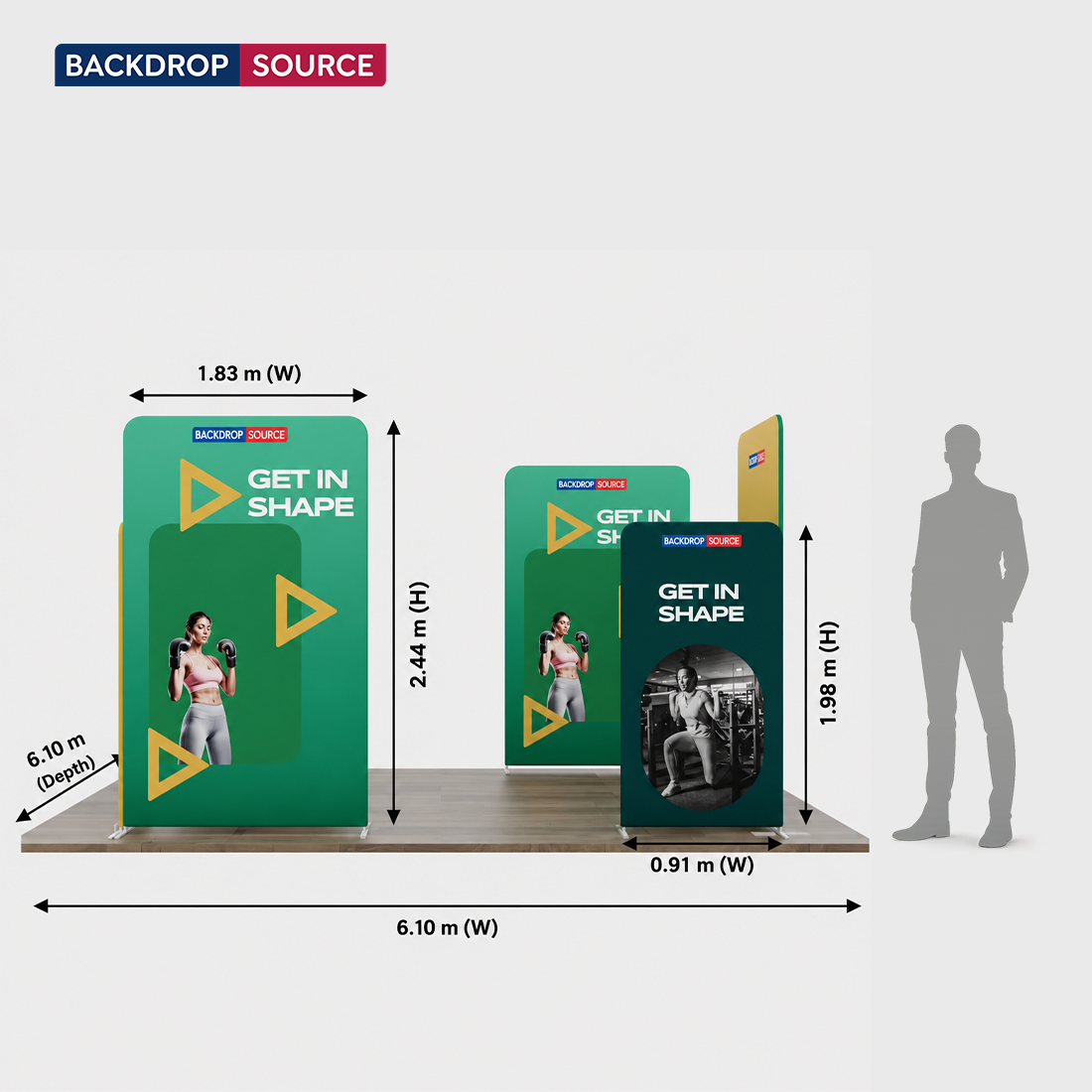 Magnetic Fabric Booth Display - Model 4 (6m x 6m)