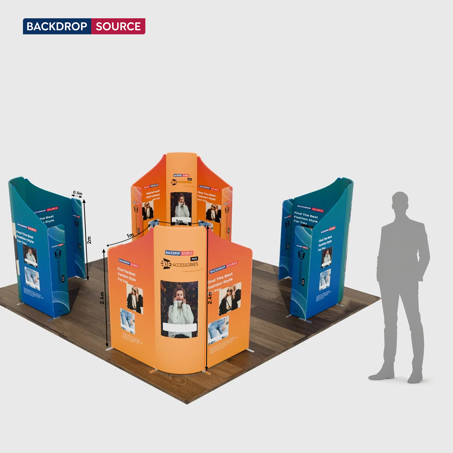 Magnetic Fabric Booth Display - Model 5 (6m x 6m)
