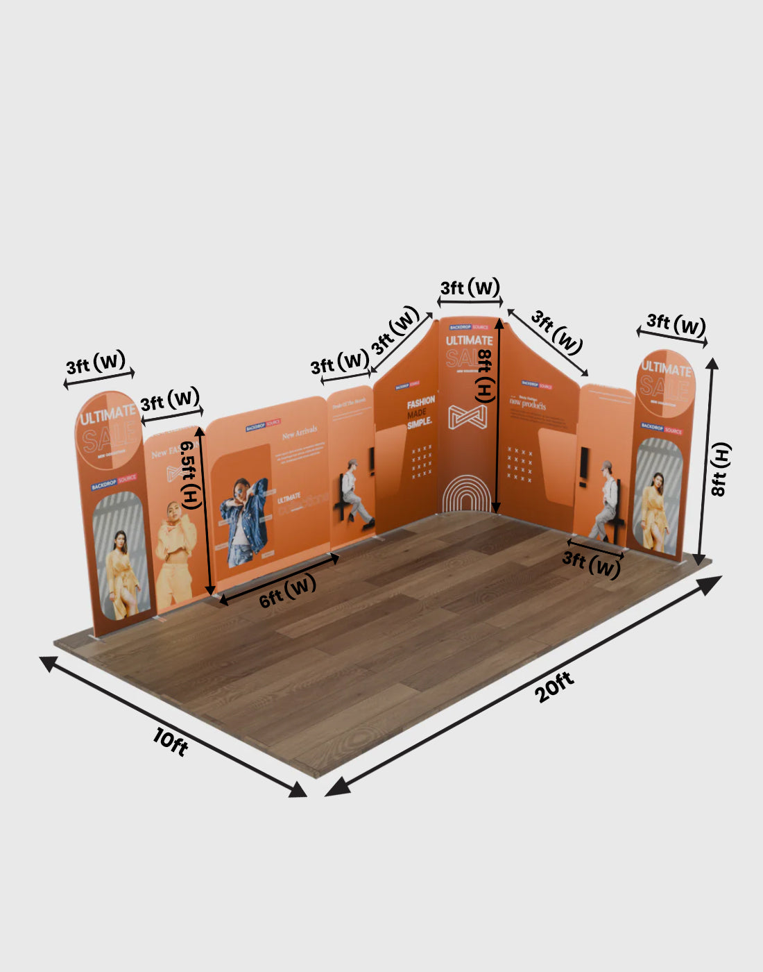 Magnetic Fabric Booth Display - Model 1 (6m x 6m)