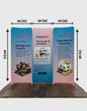 2x2m Magnetic Fabric Booth Wall with 3 Curved Panels