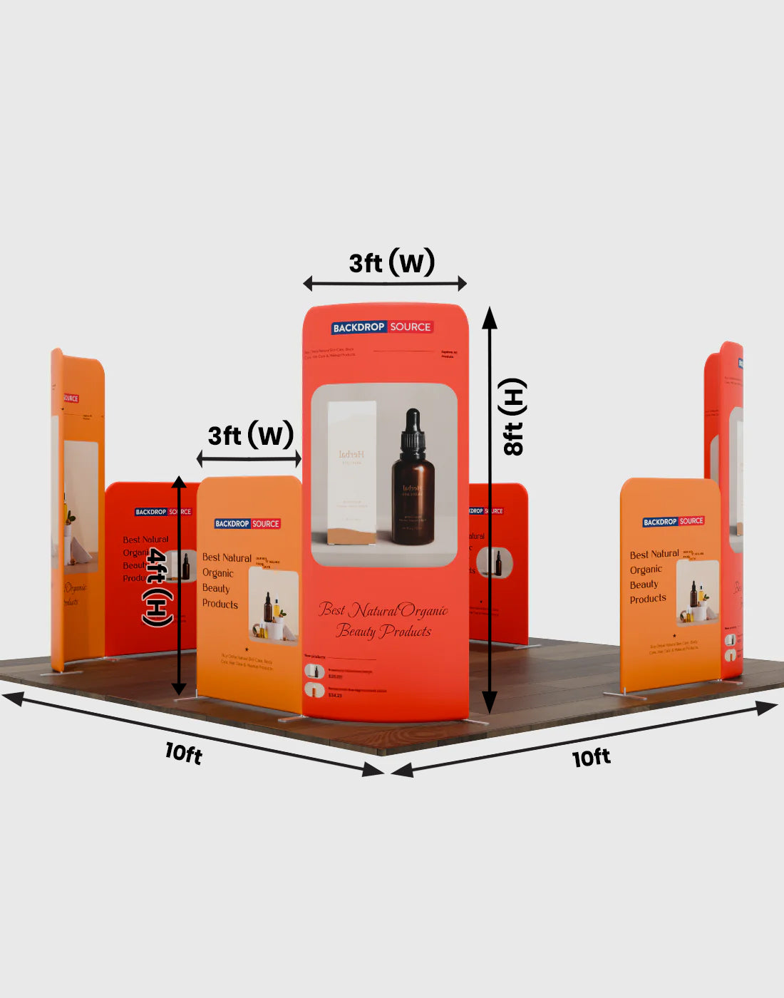 Magnetic Fabric Booth Display - Model 5 (3 x 3m)