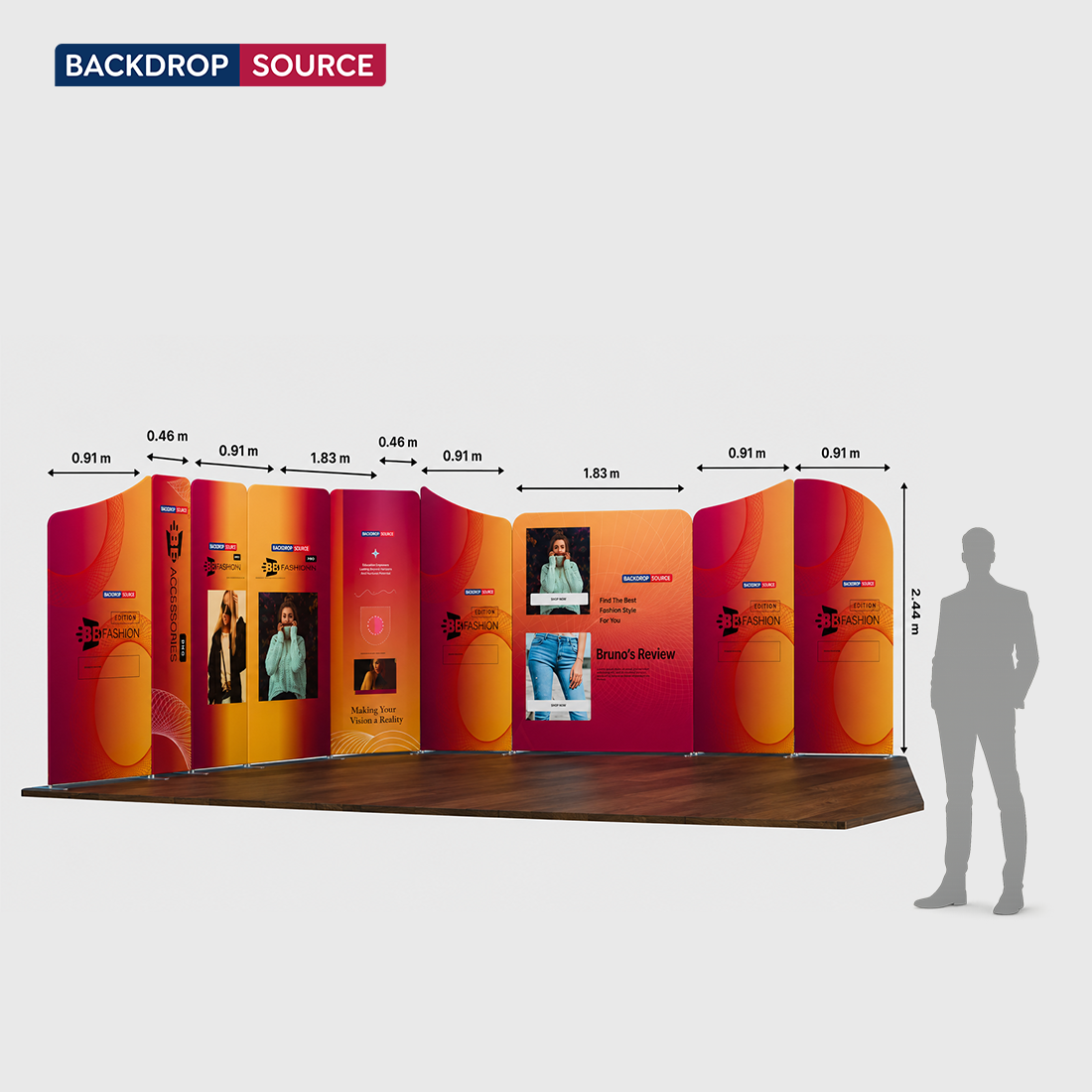 Magnetic Fabric Booth Display - Model 5 (5m x 5m)