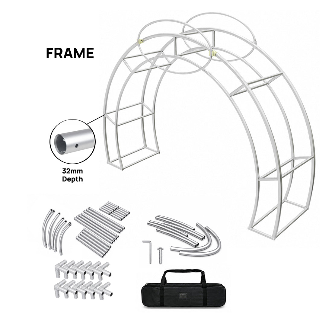 Modular Fabric Exhibition Archway Stand with Custom Header